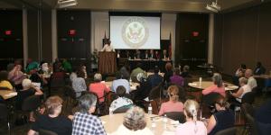 Rep. Hank Johnson with constituents