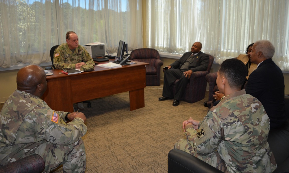 Rep. Hank Johnson with soldiers