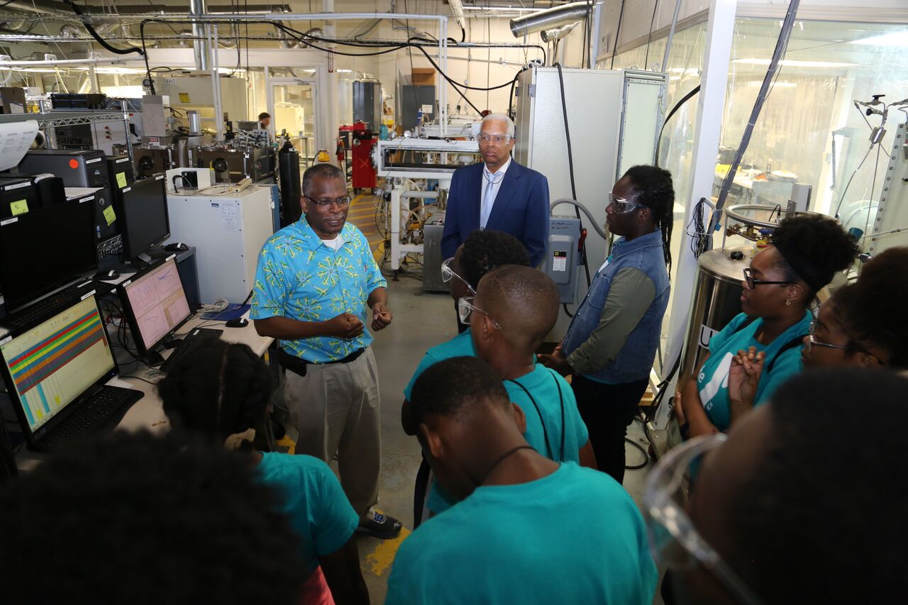 Rep. Hank Johnson with constituents