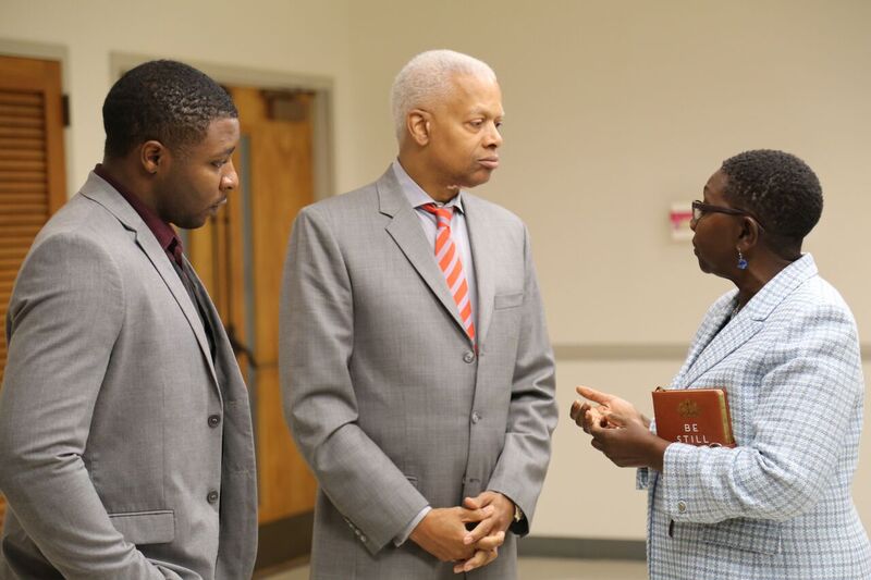 Rep. Hank Johnson with constituents