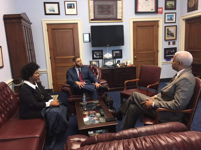 Rep. Hank Johnson with constituents