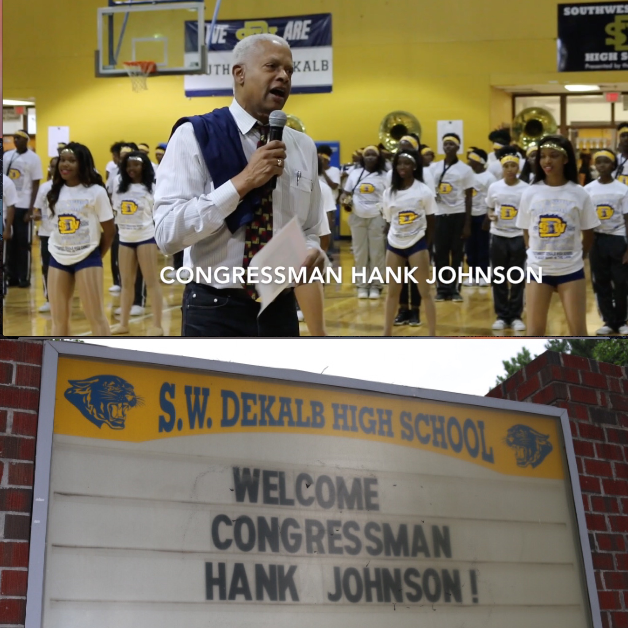 Rep. Hank Johnson with constituents
